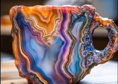 Coffee Mugs-Elegant Look Of Real Mineral Crystals- Resin Coffee Mugs