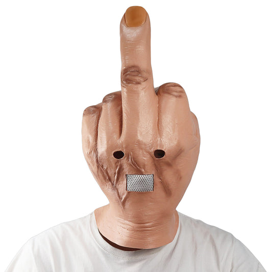 Middle Finger-Head Mask-CosPlay-Hand Flipping Middle Finger Funny Mask