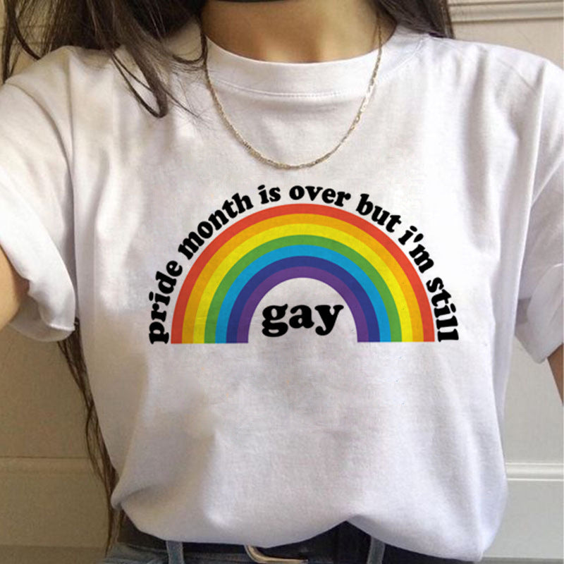 T-Shirts Gay Pride Slogans-Pride Rainbow-Front Design Ladies Styles