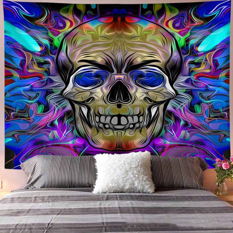 Skull Designs-Boho Style Tapestries-Large Retro Style Wall Art