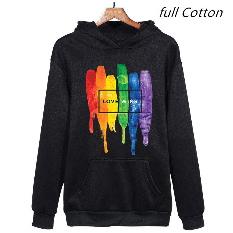 Pride-LGBT-Cotton Fleece Hoodies-Pullover Sweatshirts-Love Wins