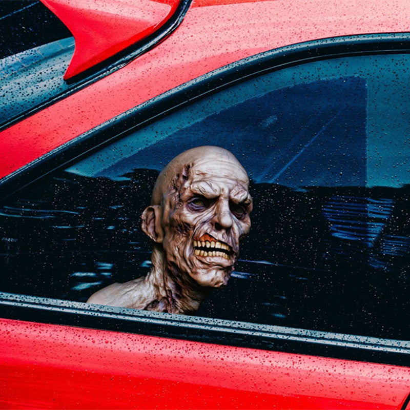 Zombie Car Window 3D Sticker-Scary Zombie Face-Halloween Window Decor