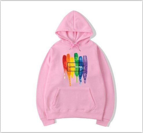 Pride-LGBT-Cotton Fleece Hoodies-Pullover Sweatshirts-Love Wins