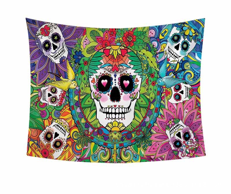 Skull Designs-Boho Style Tapestries-Large Retro Style Wall Art