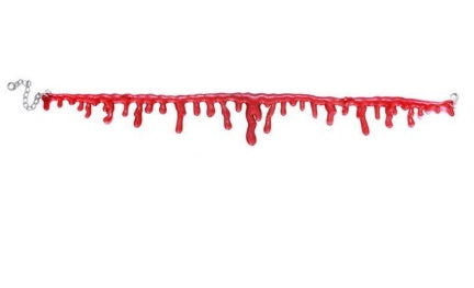 Bloody Necklace Halloween Cosplay Prop-Sliced Neck Blood Choker