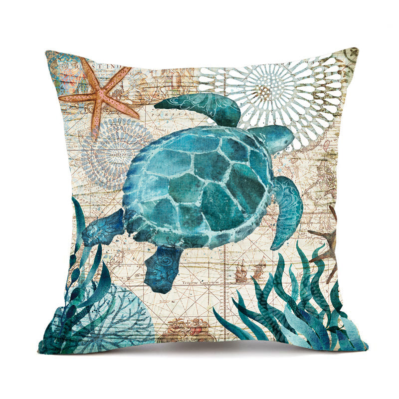 Throw Pillow Covers-Sea Turtle Aquatic Animals-Home Decor Pillow Cover