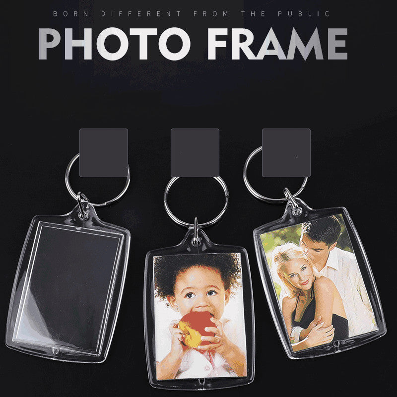 Blank Photo Frame Keychain-Acrylic-100 Transparent Photo Holder Keychains