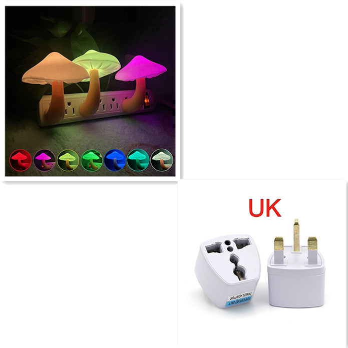 LED Mushroom Night Light-Single Wall Socket Lamp With Sensor