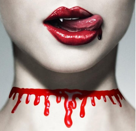 Bloody Necklace Halloween Cosplay Prop-Sliced Neck Blood Choker