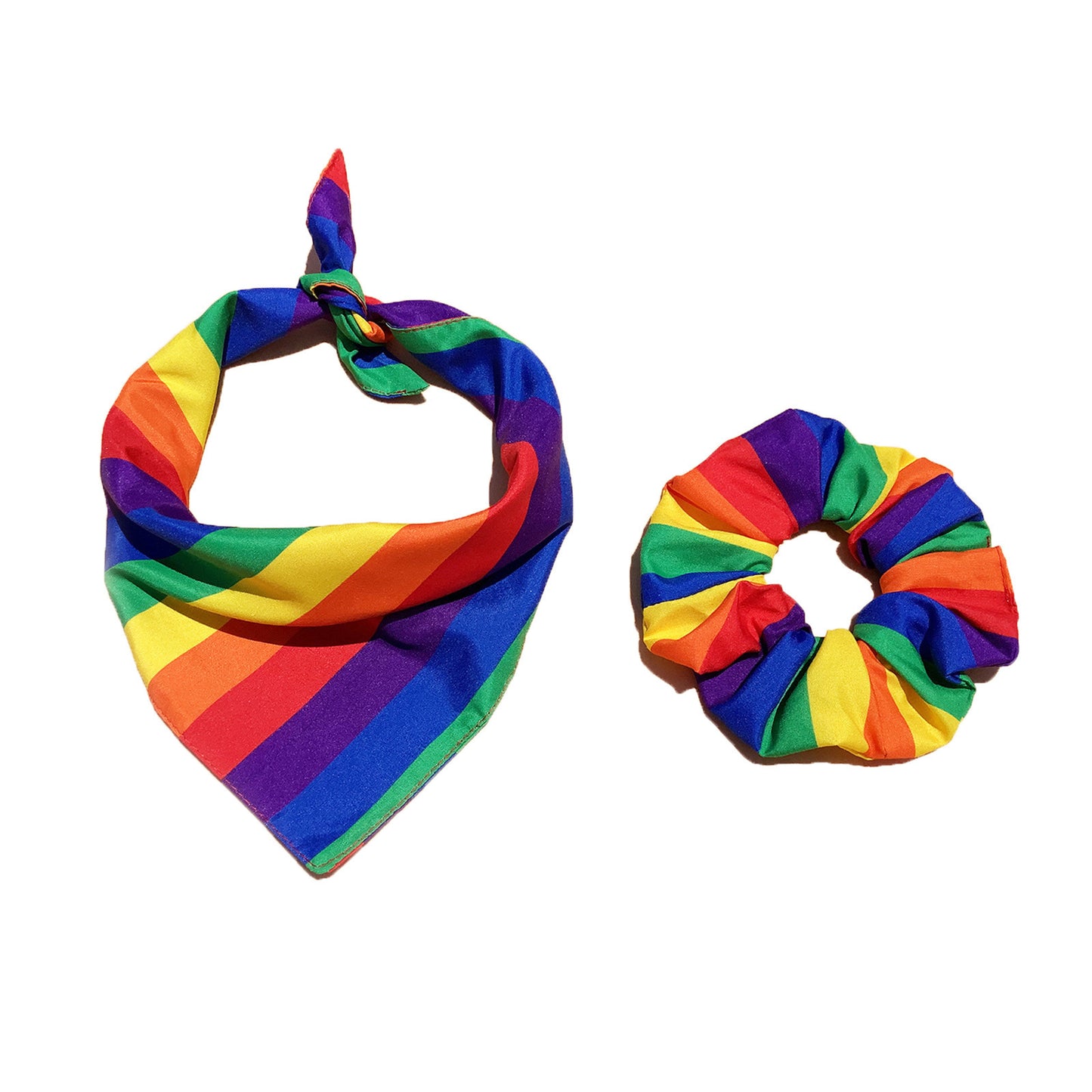 Pet Rainbow Scarf-Rainbow Hair Ring-Pet Bibs-Pet Pride