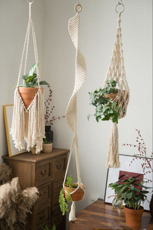 Plant Hangers-Hand Woven BOHO Style Hanging Decor- 3 Styles! - Shop Eclectic Ear