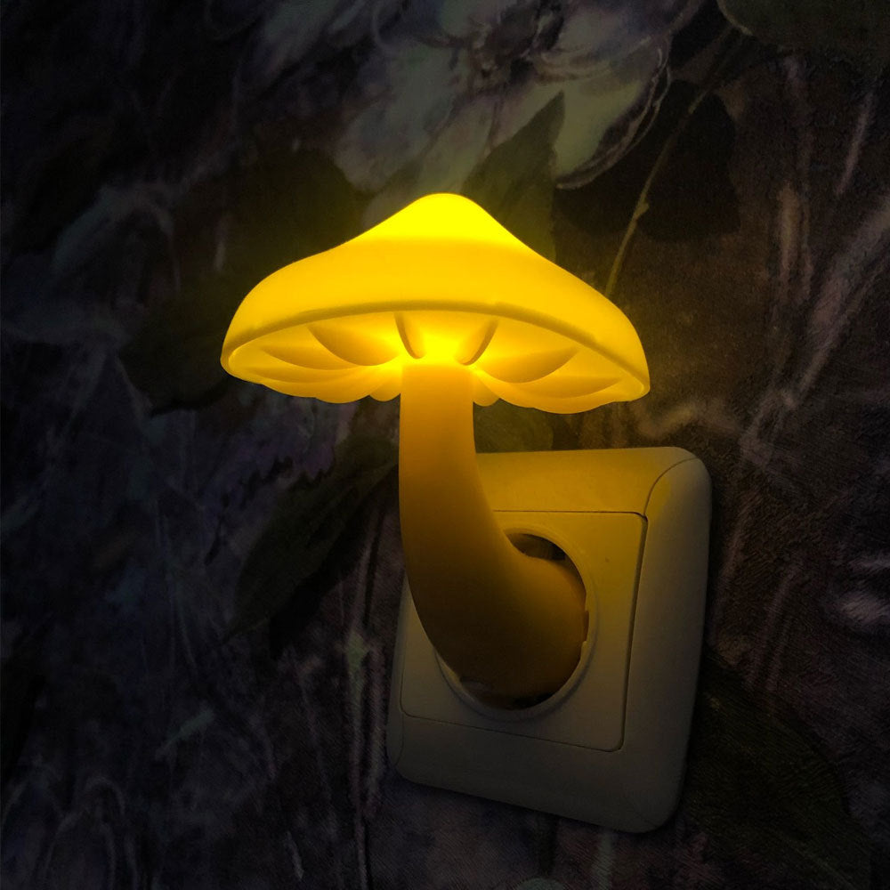 LED Mushroom Night Light-Single Wall Socket Lamp With Sensor