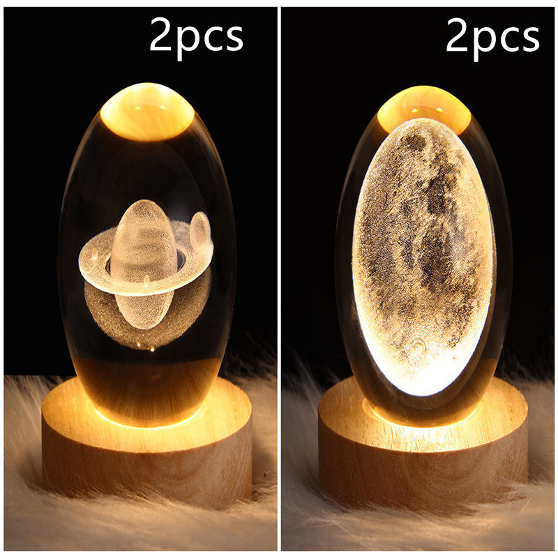 LED Night Light-Galaxy Crystal Ball Table Lamp-3D Decorative Lamp