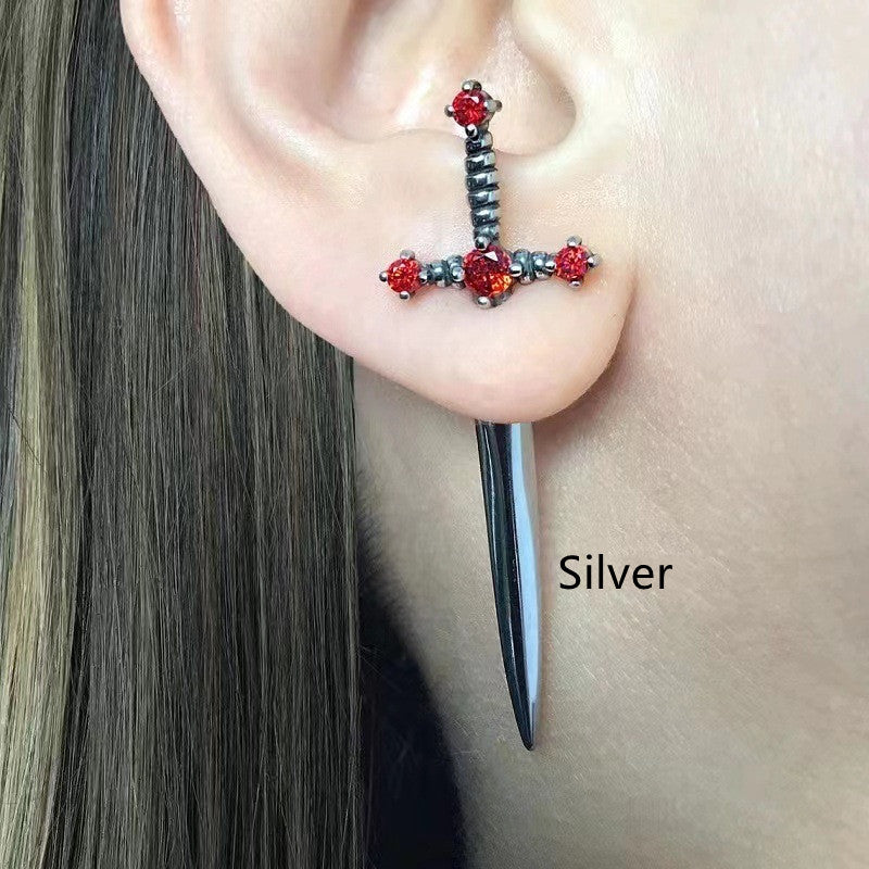 Dagger Earrings-Gothic Style Fashion Earrings-Punk-Goth-Pirate