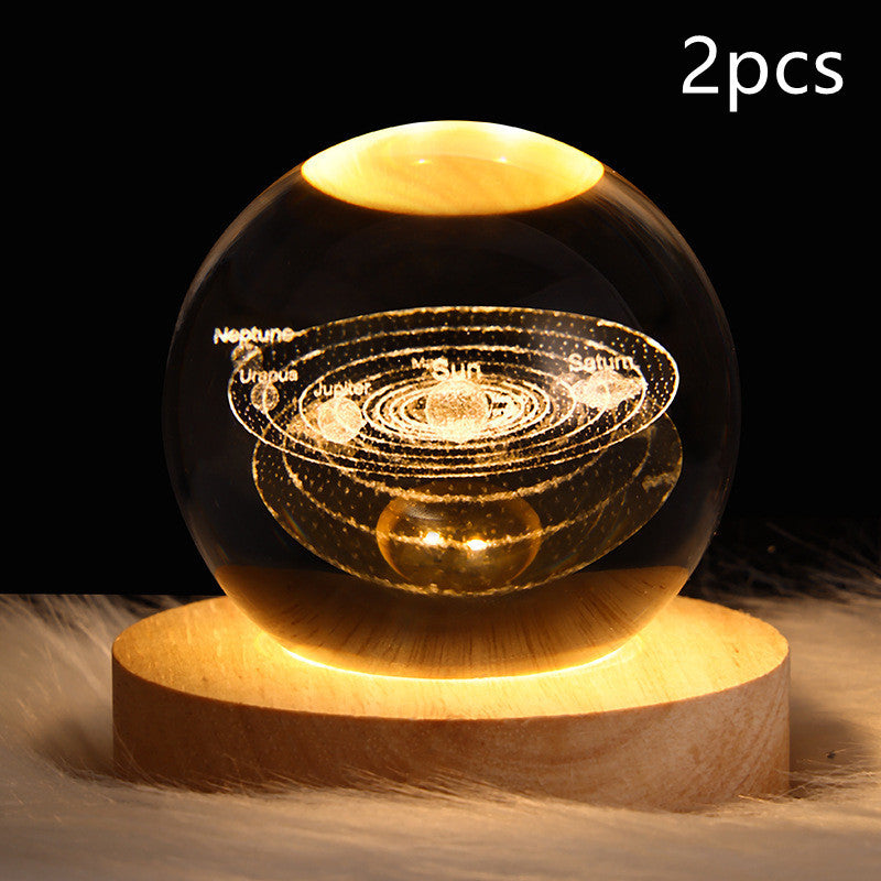 LED Night Light-Galaxy Crystal Ball Table Lamp-3D Decorative Lamp