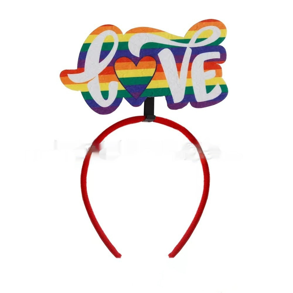 Pride Theme Headbands-Colorful Rainbow Headgear-Party-Parade-Fun