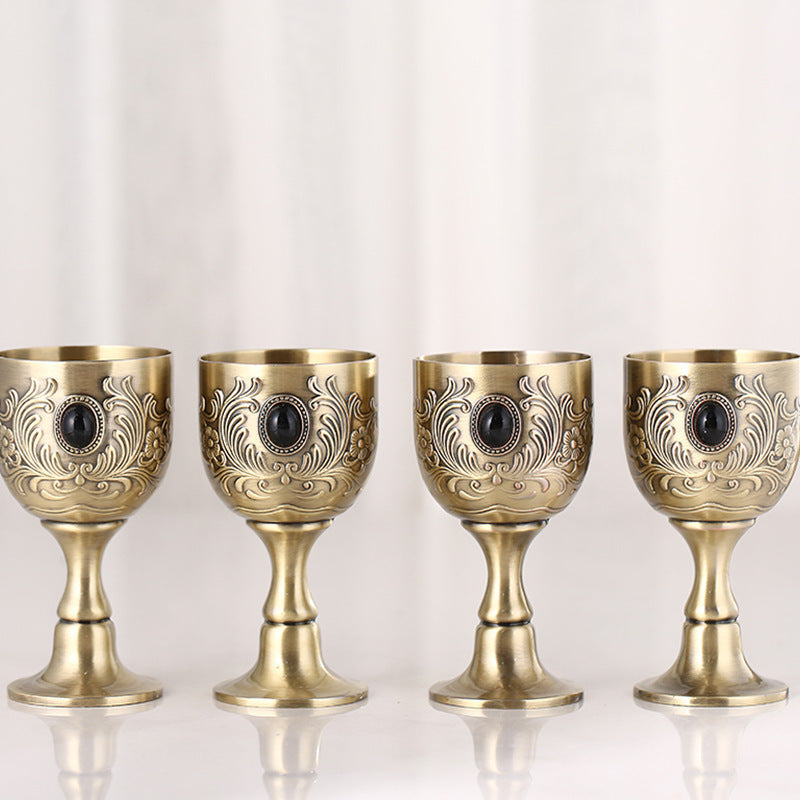 Retro Style Wine Vessel-Medieval Drinking Goblet-Bronze Look