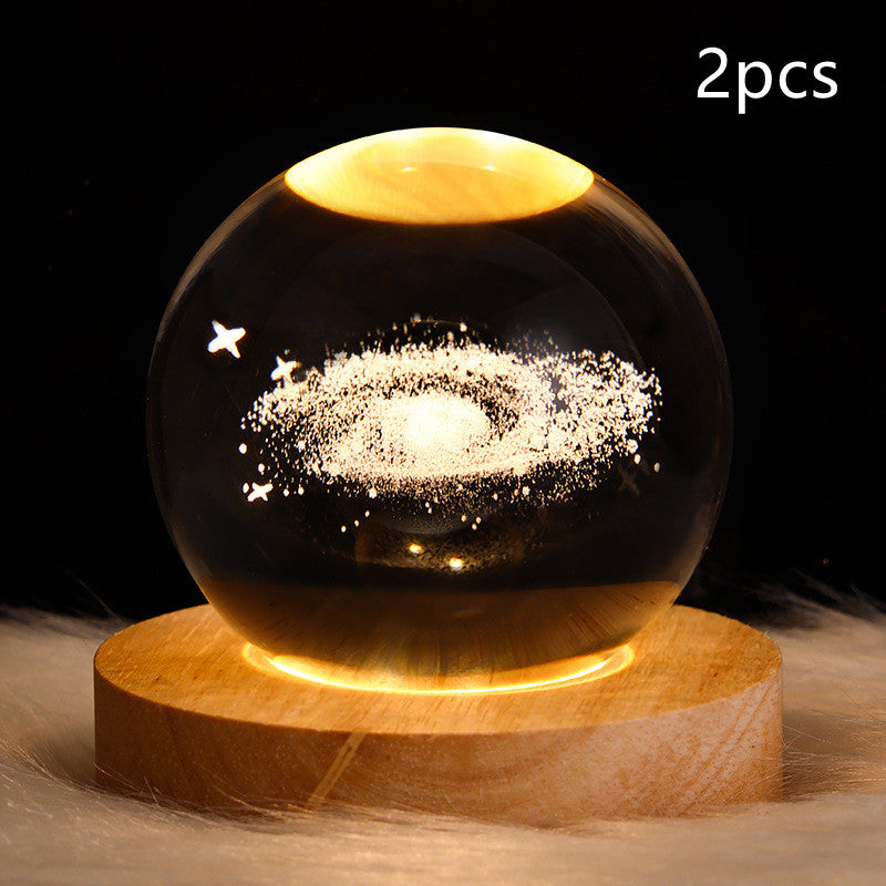 LED Night Light-Galaxy Crystal Ball Table Lamp-3D Decorative Lamp