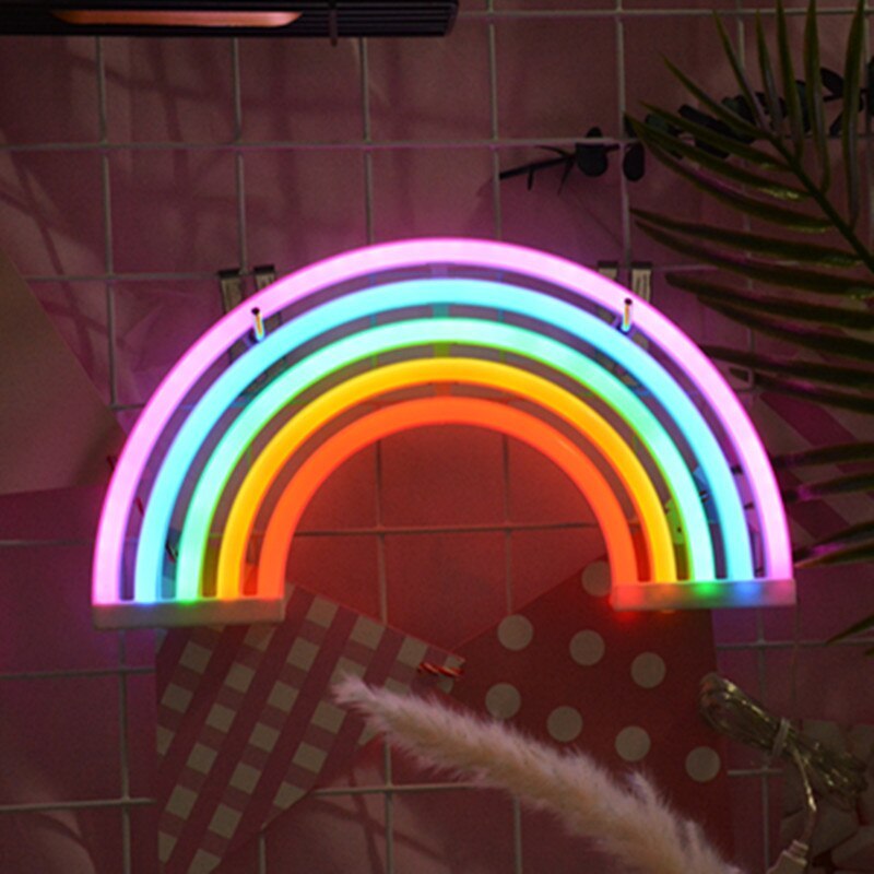 Rainbow Neon Sign-Neon Wall Light-Ambient Rainbow Night Light