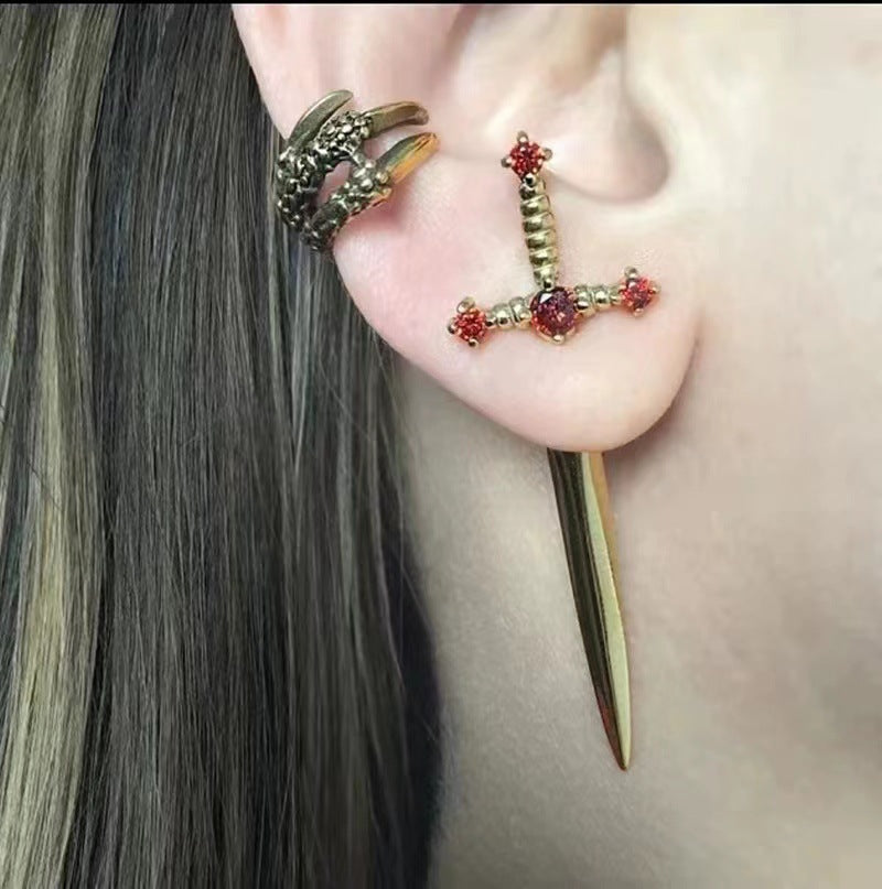 Dagger Earrings-Gothic Style Fashion Earrings-Punk-Goth-Pirate