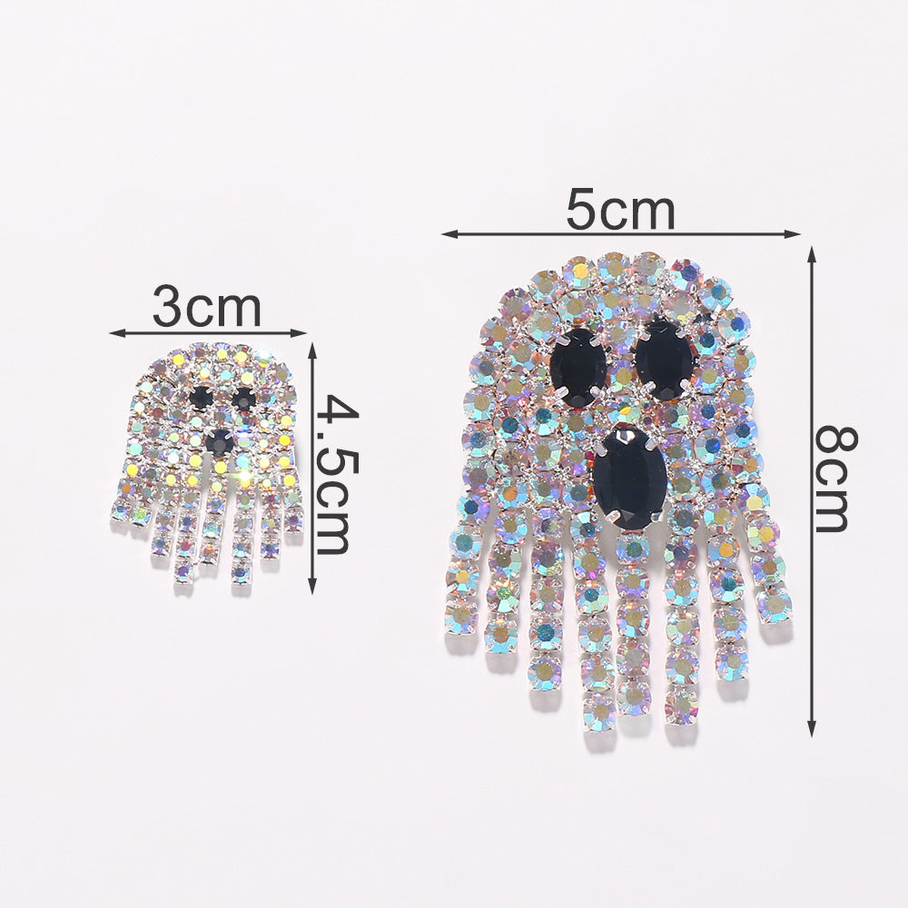 Crystal Ghost Earrings-Sparkly-Colorful-Small Ghosts/ Large Ghosts