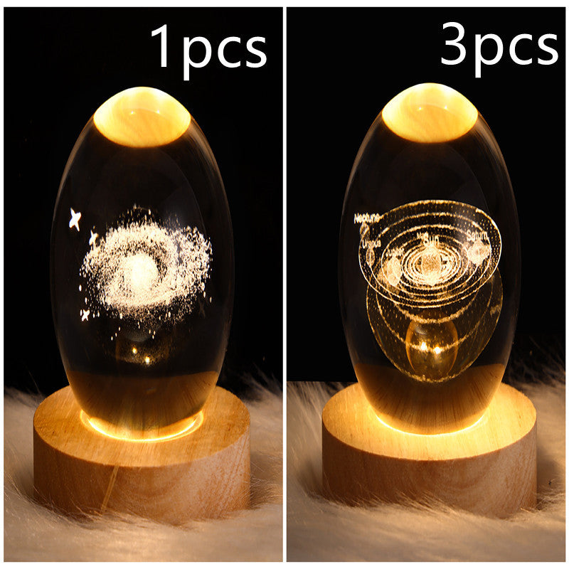 LED Night Light-Galaxy Crystal Ball Table Lamp-3D Decorative Lamp