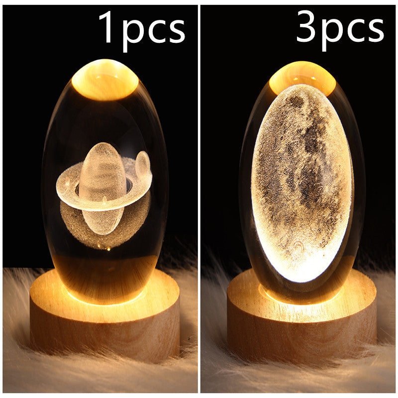 LED Night Light-Galaxy Crystal Ball Table Lamp-3D Decorative Lamp