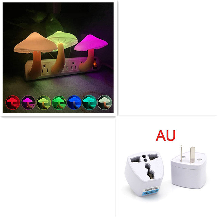 LED Mushroom Night Light-Single Wall Socket Lamp With Sensor