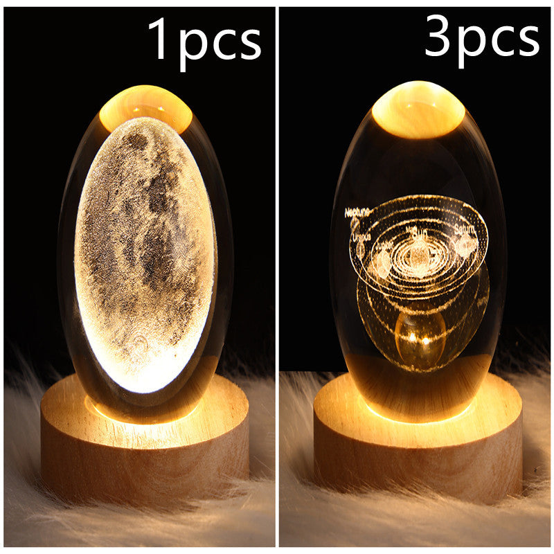 LED Night Light-Galaxy Crystal Ball Table Lamp-3D Decorative Lamp