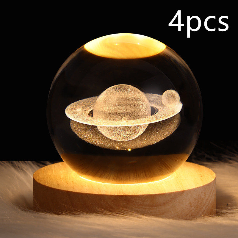 LED Night Light-Galaxy Crystal Ball Table Lamp-3D Decorative Lamp