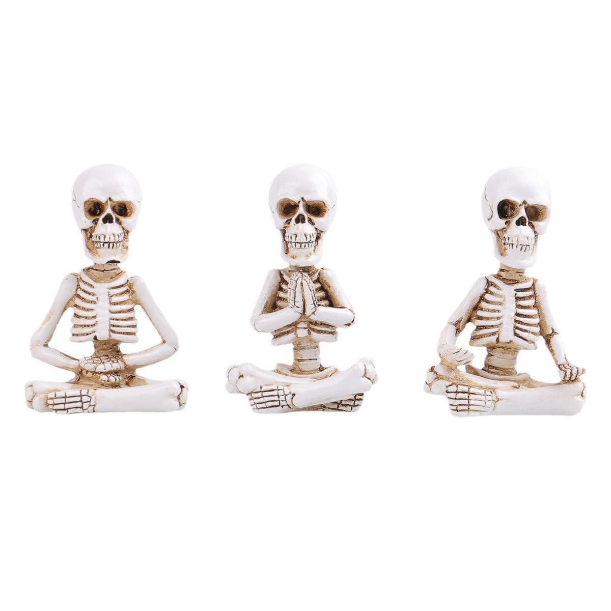 Meditation Skeleton Trio-Desk Decor-Funny Skeleton Figurine Set