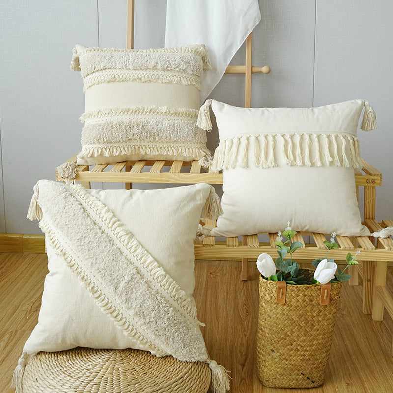 Home Fashion Boho Ethnic Tufted Pillowcase - Shop Eclectic Ear