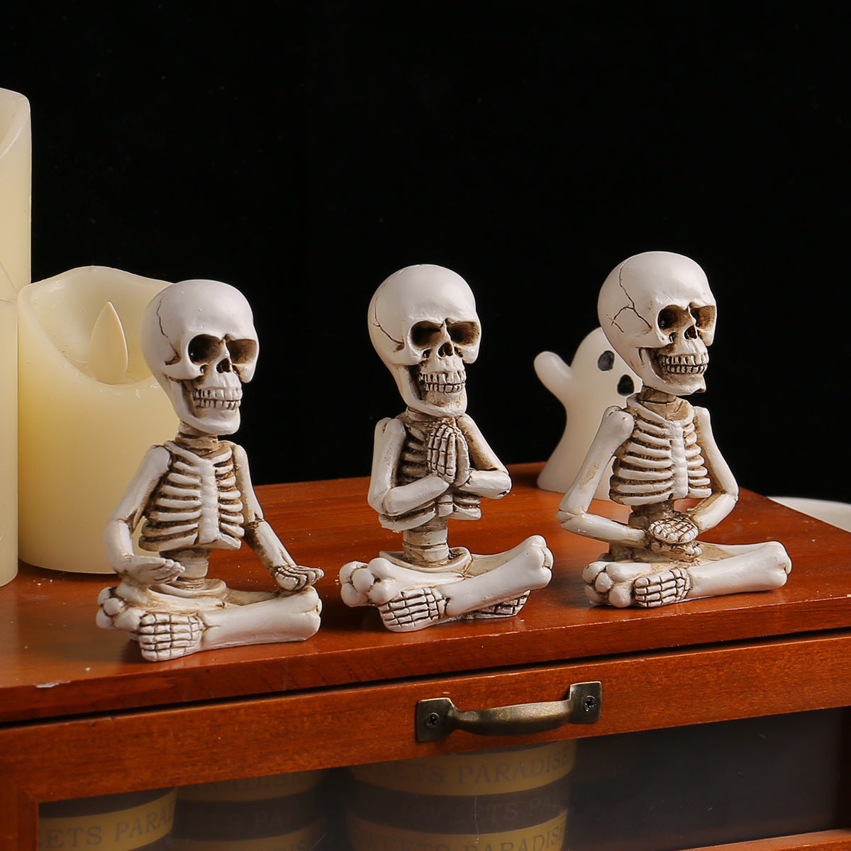 Meditation Skeleton Trio-Desk Decor-Funny Skeleton Figurine Set