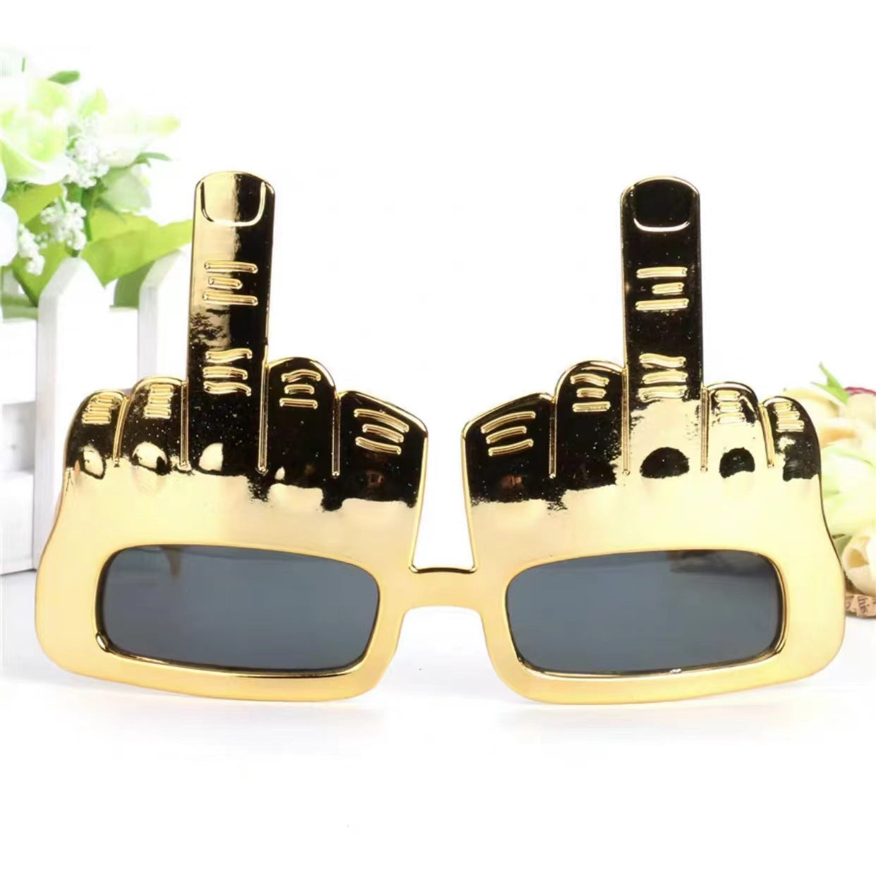 Sunglasses Say A Message-Middle Finger Novelty Glasses-Props