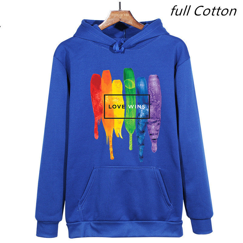 Pride-LGBT-Cotton Fleece Hoodies-Pullover Sweatshirts-Love Wins