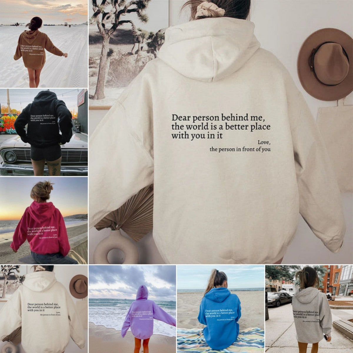 Popular HOODIE Jackets-"Dear Person Behind Me" Saying-Positive Message