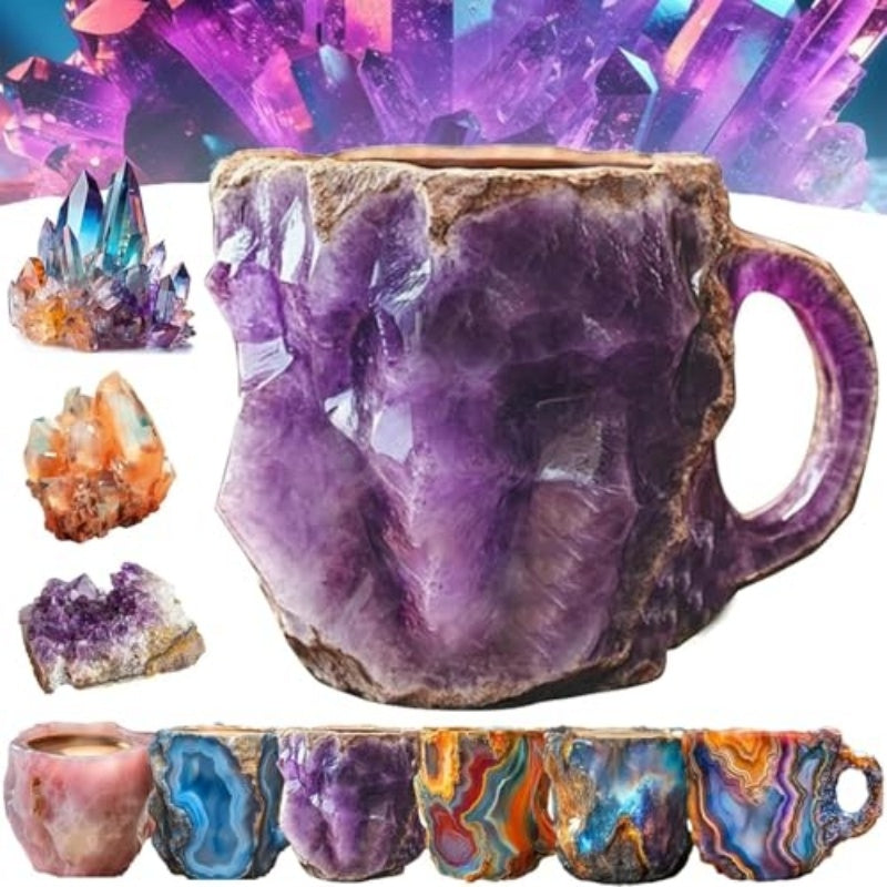 Coffee Mugs-Elegant Look Of Real Mineral Crystals- Resin Coffee Mugs