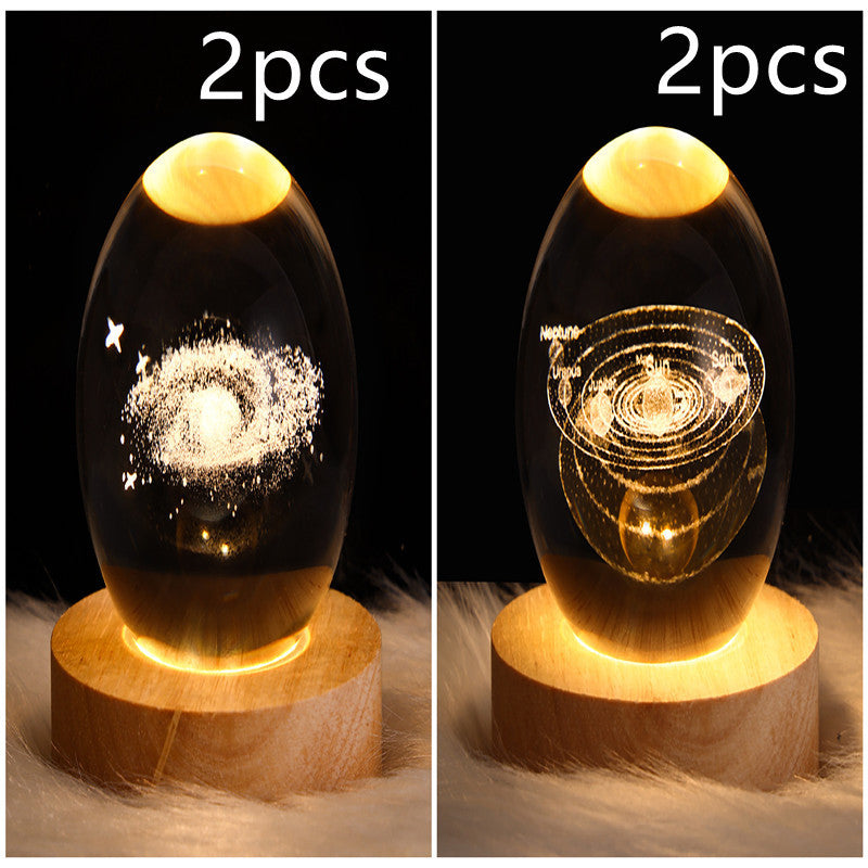 LED Night Light-Galaxy Crystal Ball Table Lamp-3D Decorative Lamp