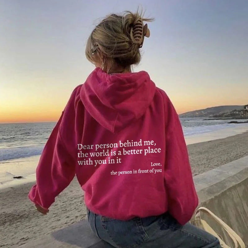 Popular HOODIE Jackets-"Dear Person Behind Me" Saying-Positive Message