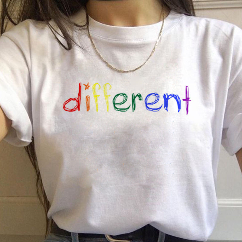 T-Shirts Gay Pride Slogans-Pride Rainbow-Front Design Ladies Styles