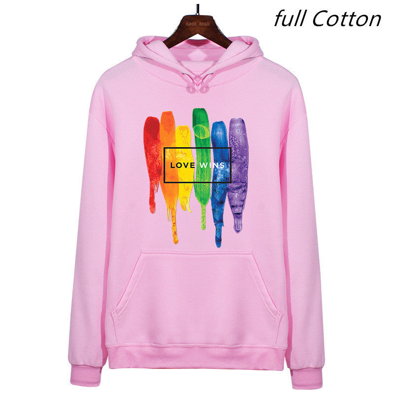 Pride-LGBT-Cotton Fleece Hoodies-Pullover Sweatshirts-Love Wins