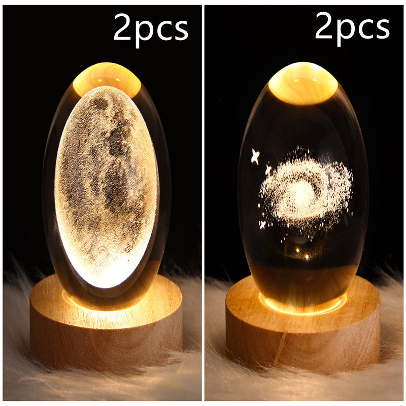 LED Night Light-Galaxy Crystal Ball Table Lamp-3D Decorative Lamp