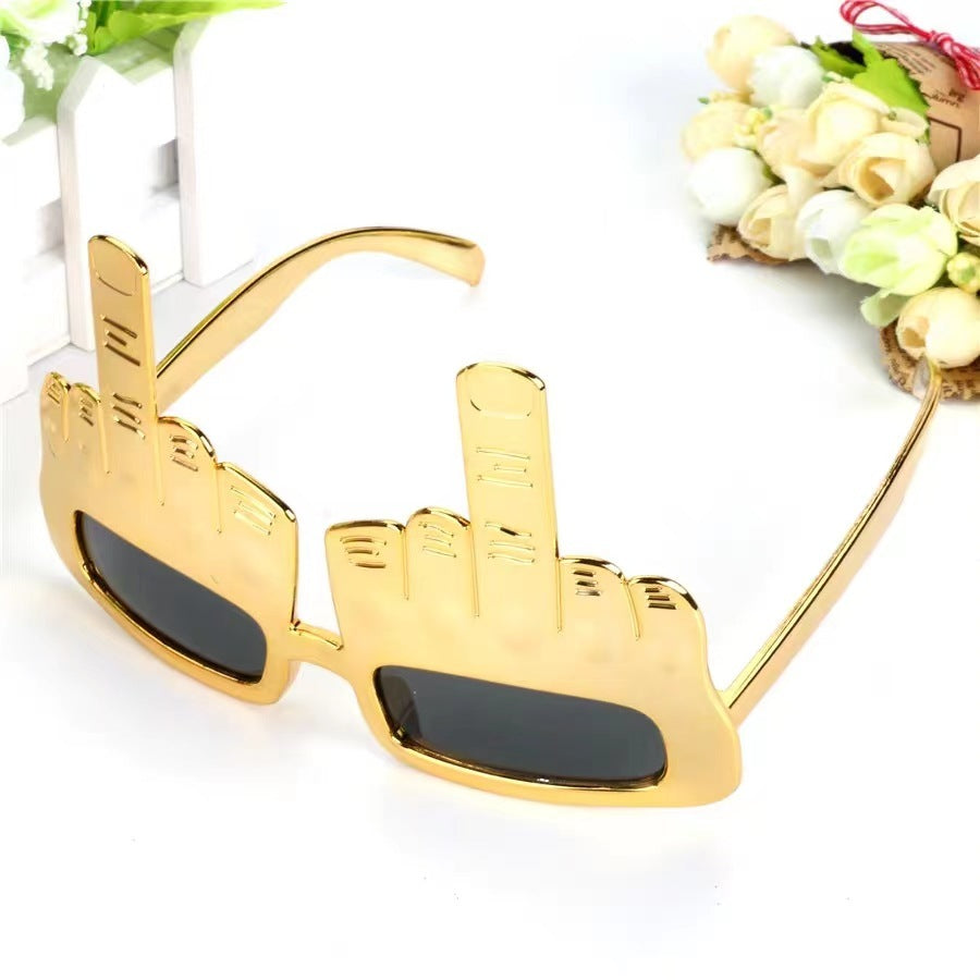 Sunglasses Say A Message-Middle Finger Novelty Glasses-Props