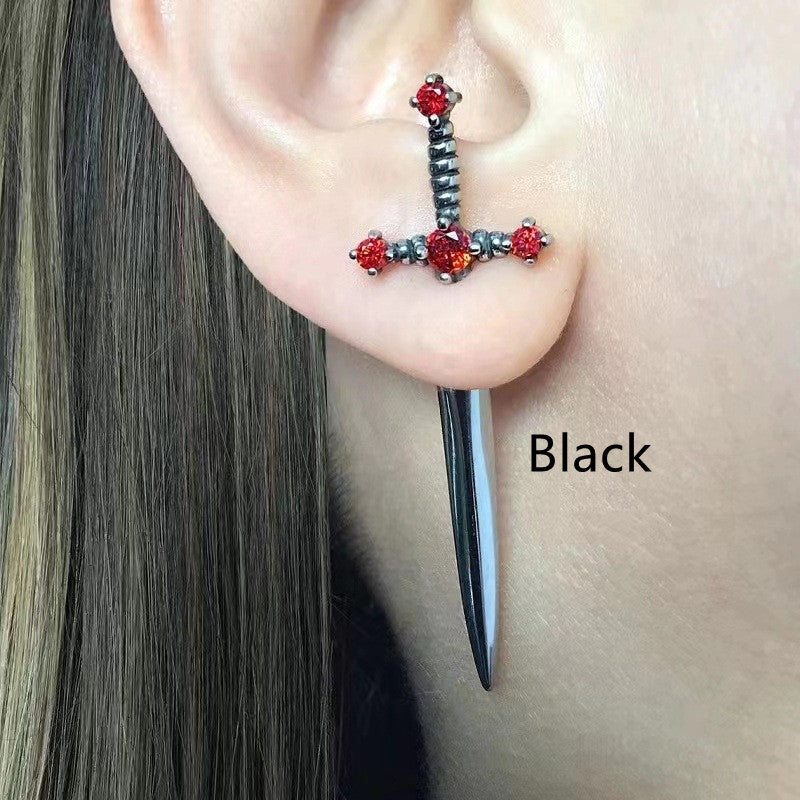 Dagger Earrings-Gothic Style Fashion Earrings-Punk-Goth-Pirate