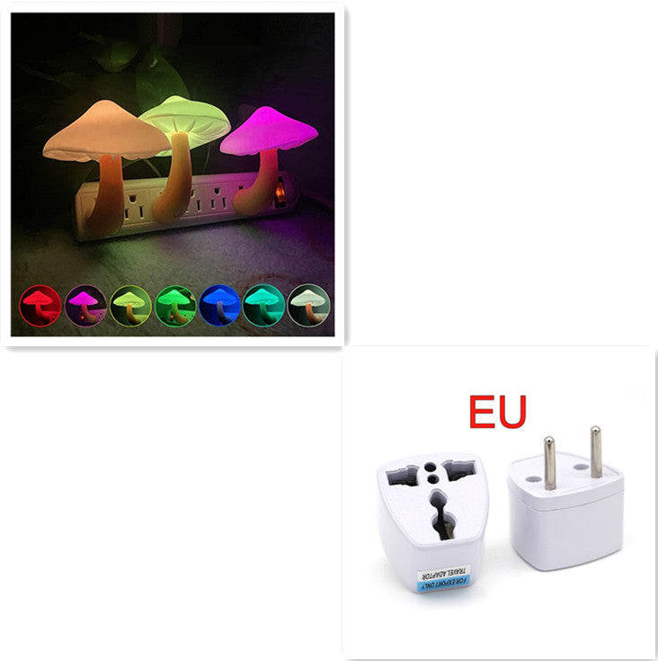 LED Mushroom Night Light-Single Wall Socket Lamp With Sensor