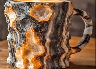 Coffee Mugs-Elegant Look Of Real Mineral Crystals- Resin Coffee Mugs