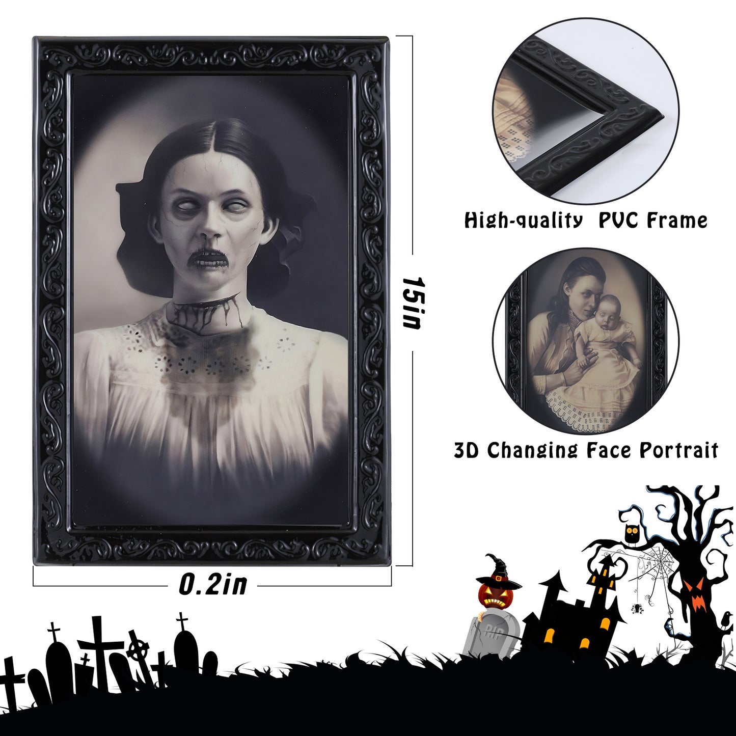 Scary Face Changing Photos! Halloween Prop-Horror Shop-Pictures Change