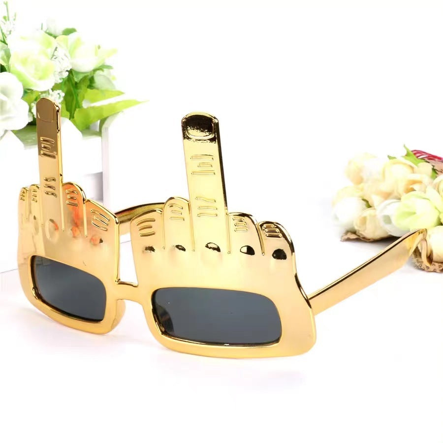 Sunglasses Say A Message-Middle Finger Novelty Glasses-Props