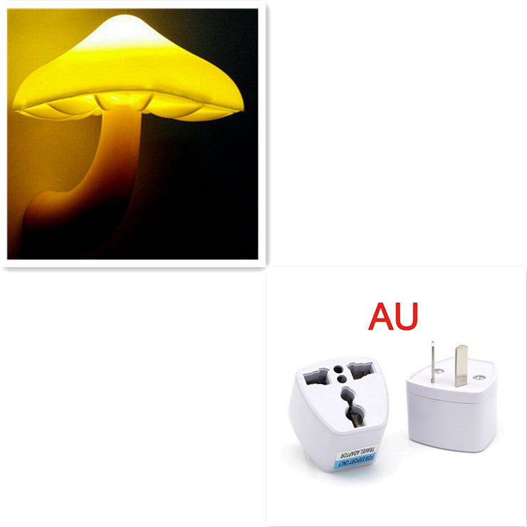 LED Mushroom Night Light-Single Wall Socket Lamp With Sensor