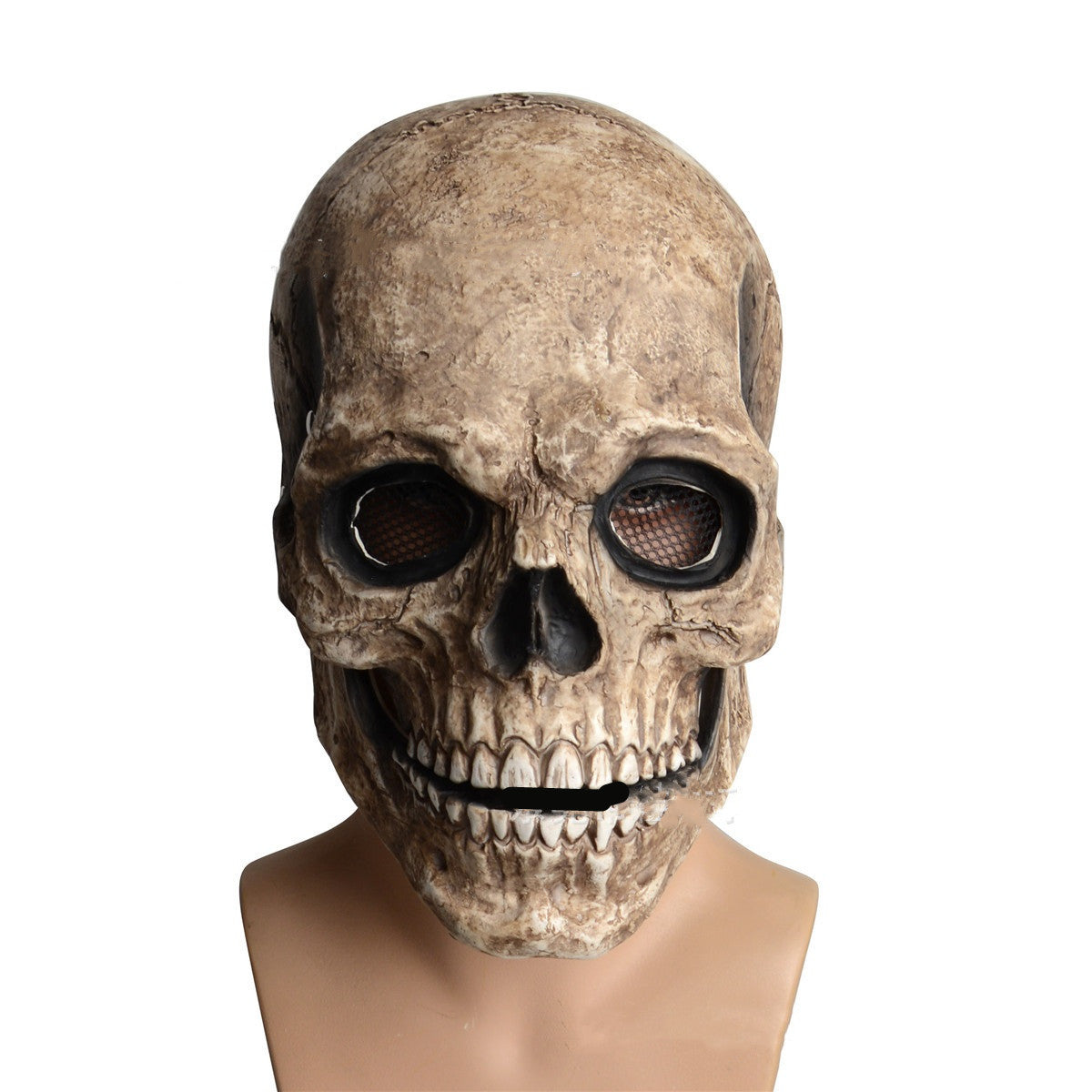 Skull Head-Mask-Helmet-MOVEABLE JAW- Full Head Halloween Mask